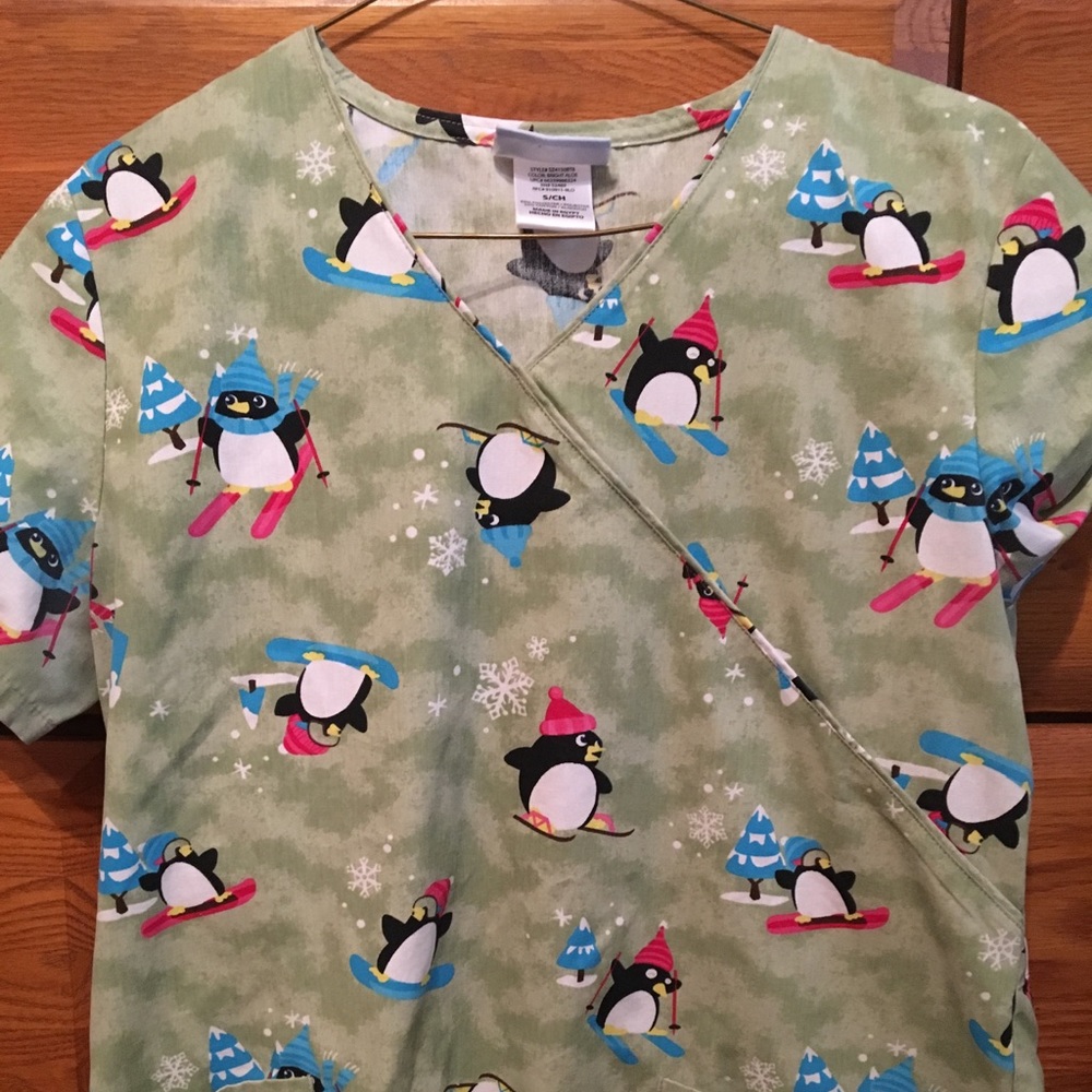 Christmas scrub top